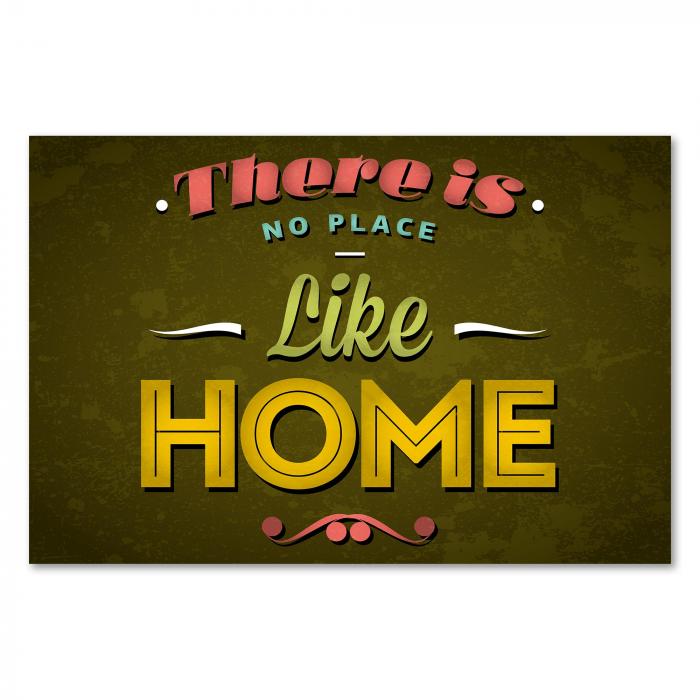 "There is no place like home" - Ein gemütliches Poster im Vintage-Stil, das die Wärme des Zuhauses feiert.