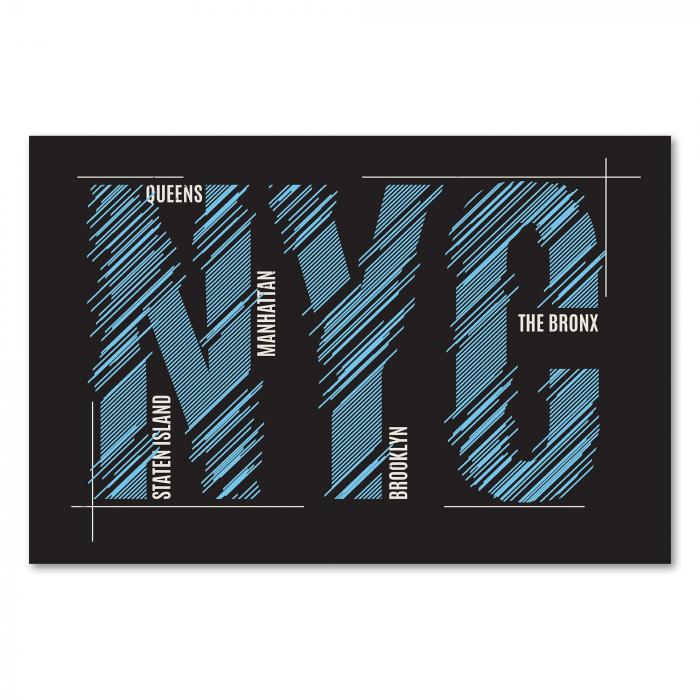 Typografie "NYC" & Namen der New Yorker Stadtteile - modernes Design.