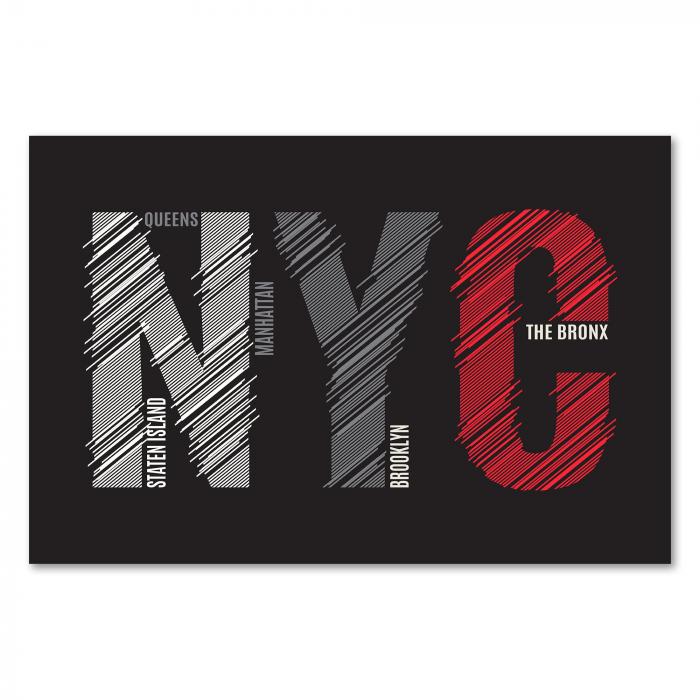 "NYC" & Stadtteile (Queens, Manhattan, Brooklyn, The Bronx) - modernes Typografie Design.