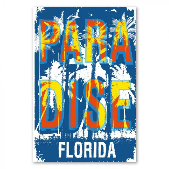 Palmen, Sonne & "Paradise Florida" - sommerliches Design für Urlaubsthemen.