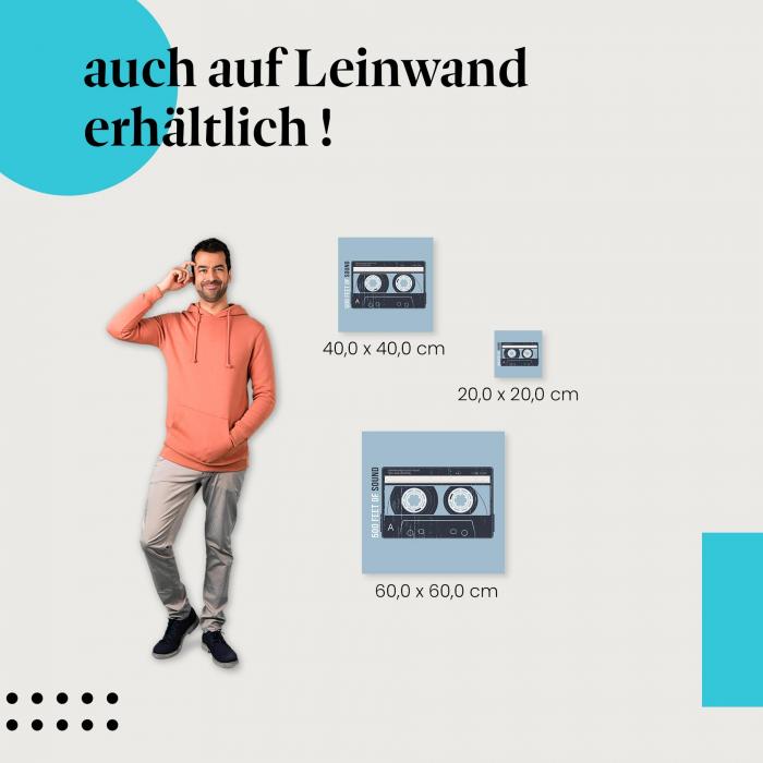 Retro-Kassette im Vintage-Stil als Leinwandbild - Erinnerungen an die gute alte Zeit!