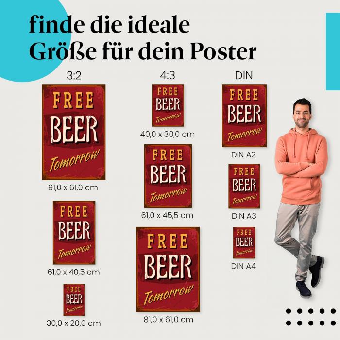 "Free Beer Tomorrow" Poster: Fun Poster - jetzt bestellen!