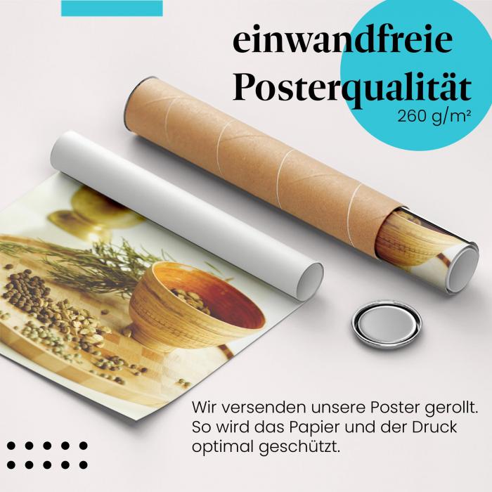 Gerolltes Poster "Gewürze" - Kochen & Würzen, sicher verpackt.