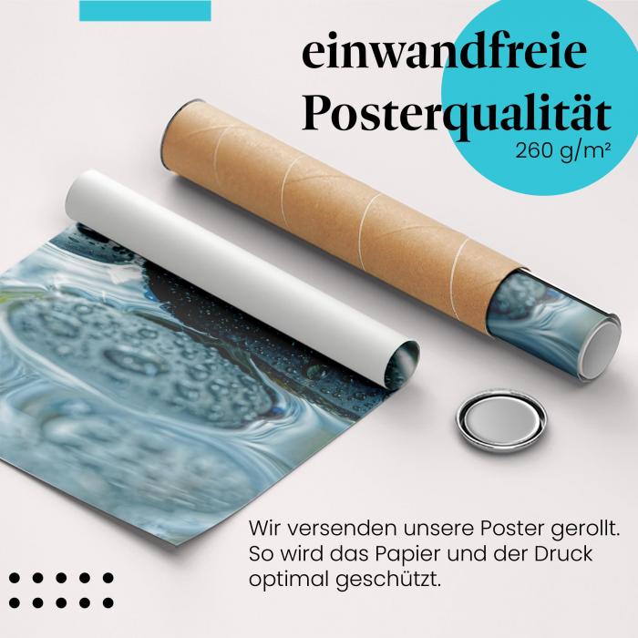 Gerolltes Poster "Muschel & Steine". Strand & Meer, sicher verpackt.