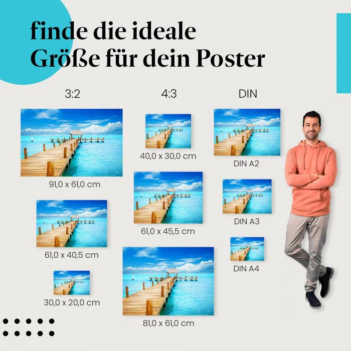 Steg über dem Meer Poster: Paradiesische Motive!