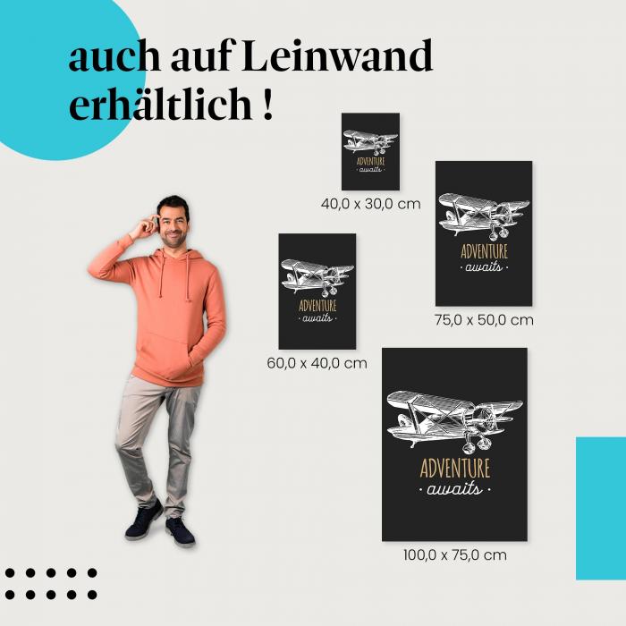 "Adventure awaits" Leinwandbild: verschiedene Größen für deine persönliche Wandgestaltung - lass dich inspirieren!