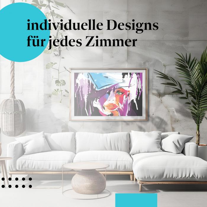 Schlafzimmer Deko: Kunst mit "Frau & Hut" Poster