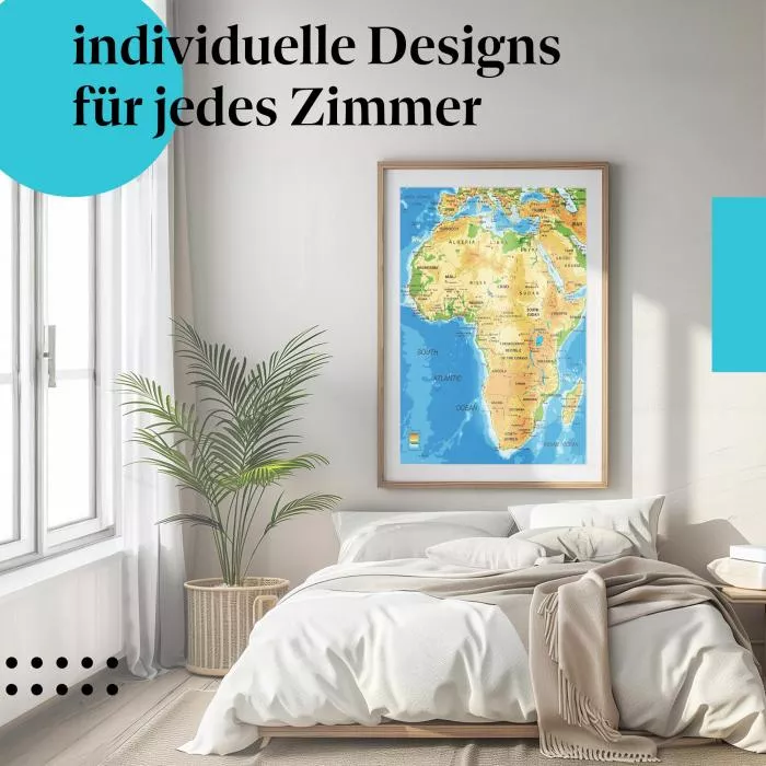 "Afrika - Politische Karte" Poster - Detaillierte Darstellung für dein Zuhause!