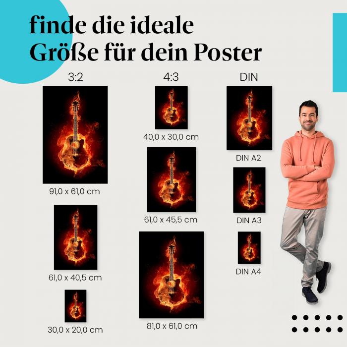 Akustikgitarre Poster: Stilvolles Wandbild für Musikliebhaber.