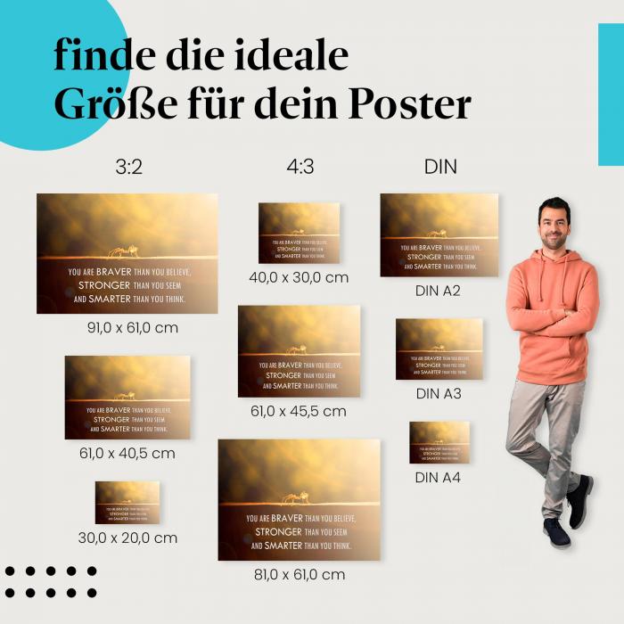 Entdecke deine innere Stärke! Das "Du bist mutiger als du glaubst..." Poster motiviert und inspiriert.