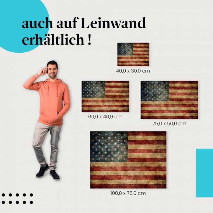 "Amerikanische Flagge" Leinwandbild. Verschiedene Größen für dein Zuhause, setze Akzente!