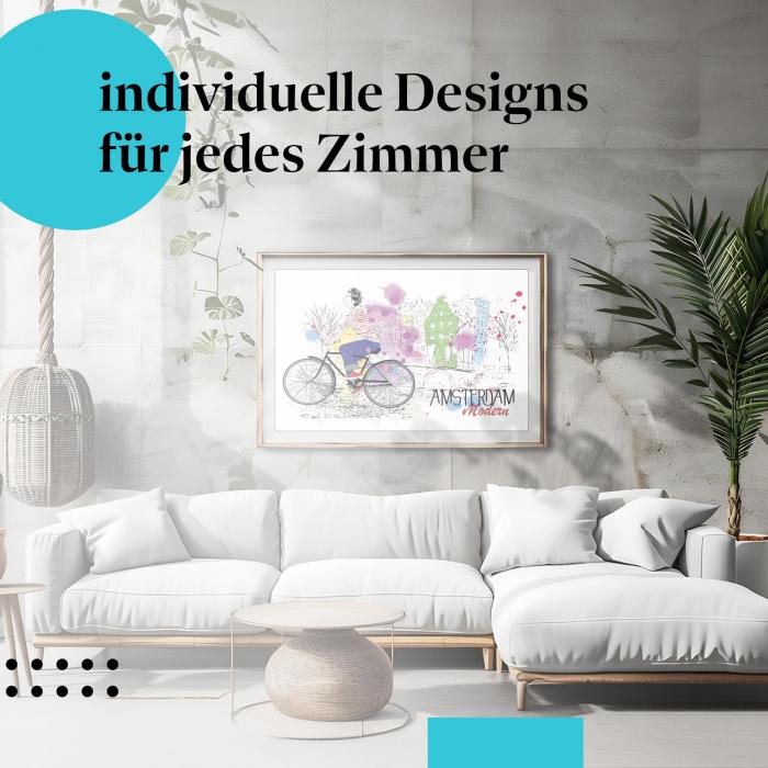 Schlafzimmer Deko: Amsterdam mit "Radtour" Poster