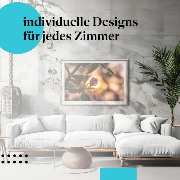 Schlafzimmer Deko: "Apfelblüte" Poster: Zarte Schönheit - perfekt für ein romantisches Ambiente.