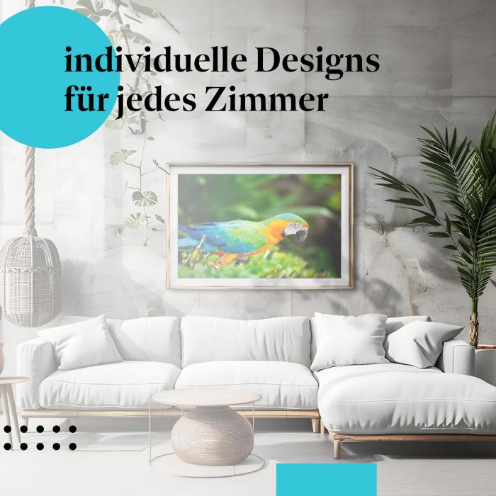 Schlafzimmer Deko: "Ara" Poster: Farbenpracht & exotisches Flair für Ihr Zuhause.