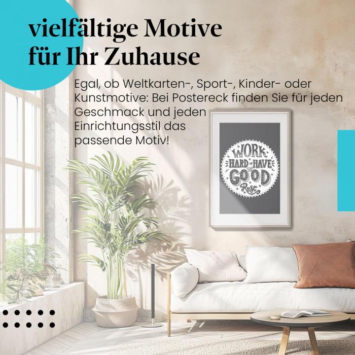 "Work-Life-Balance": Typo-Poster - Motivation & Entspannung.