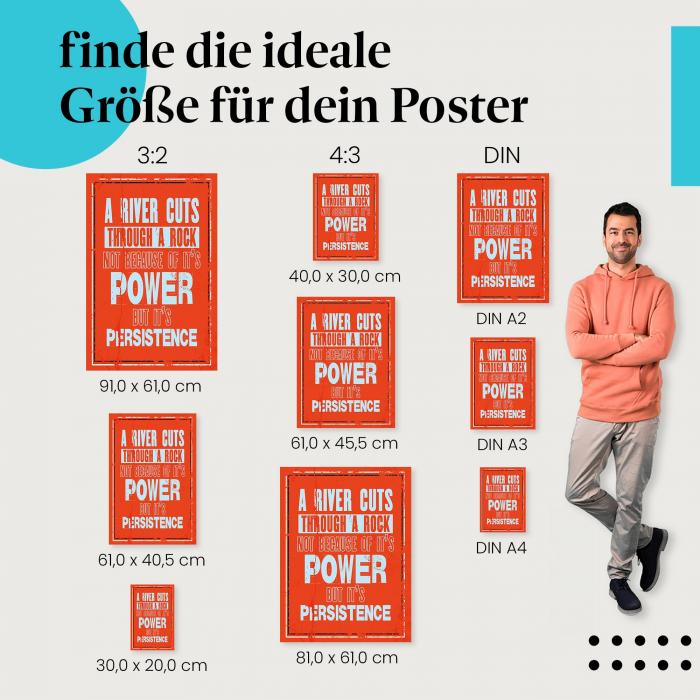 "Ausdauer ist der Schlüssel zum Erfolg": Poster - Motivation & Erfolg