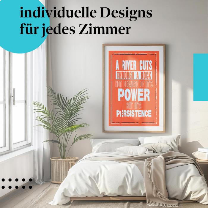 Ausdauer Poster: "Ausdauer ist der Schlüssel" - Poster & Spruch