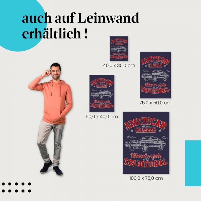 "American Classic" Leinwandbild: Verschiedene Größen - für deine persönliche Wanddekoration!