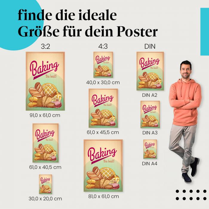 Der Duft von Glück: Brot Poster "Frische Backwaren" im Retro-Stil