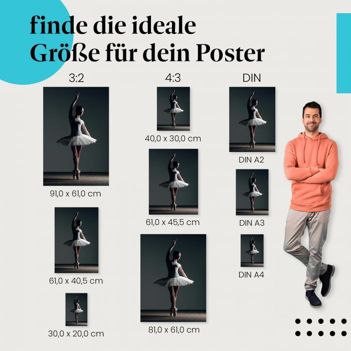 "Ballerina auf Spitze" Poster: Klassische Pose - finde die perfekte Größe!