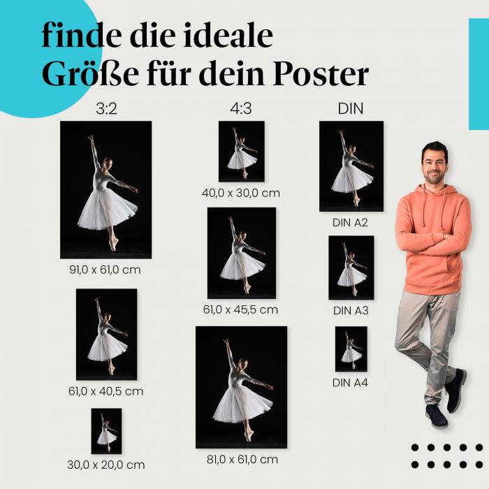 "Anmut & Leichtigkeit: Ballerina im Sprung": Poster - Ballett, Sprung & Bewegung