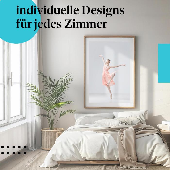 Schlafzimmer Deko: "Ballerina" Poster: Die Schönheit des Tanzes - ein zartes Motiv.