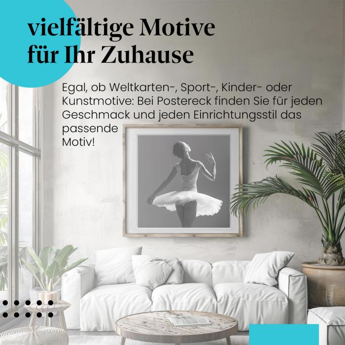 Eleganz des Balletts: Schwarzweiß-Poster "Ballerina" - zeitlos & ästhetisch.