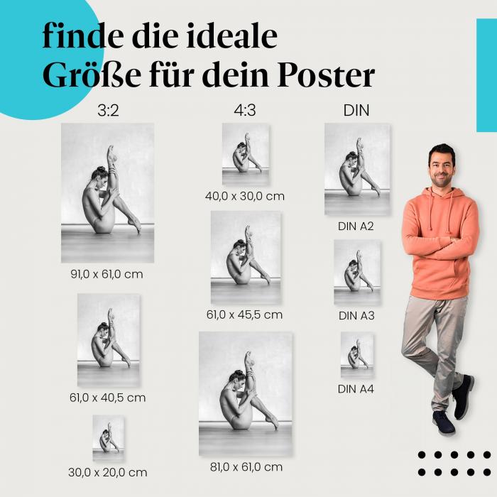 "Balletttänzerin Dehnung Tanzstudio" Poster: Eleganz & Dehnung - jetzt bestellen!