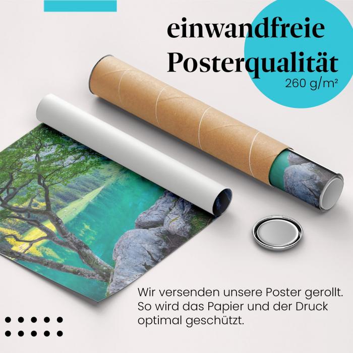 Gerolltes Poster "Bergsee". Natur & Entspannung, sicher verpackt.