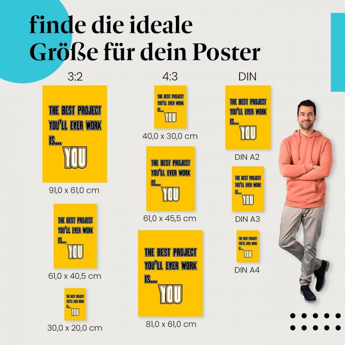 "Du bist dein bestes Projekt": Motivationsposter - "The best project... YOU"