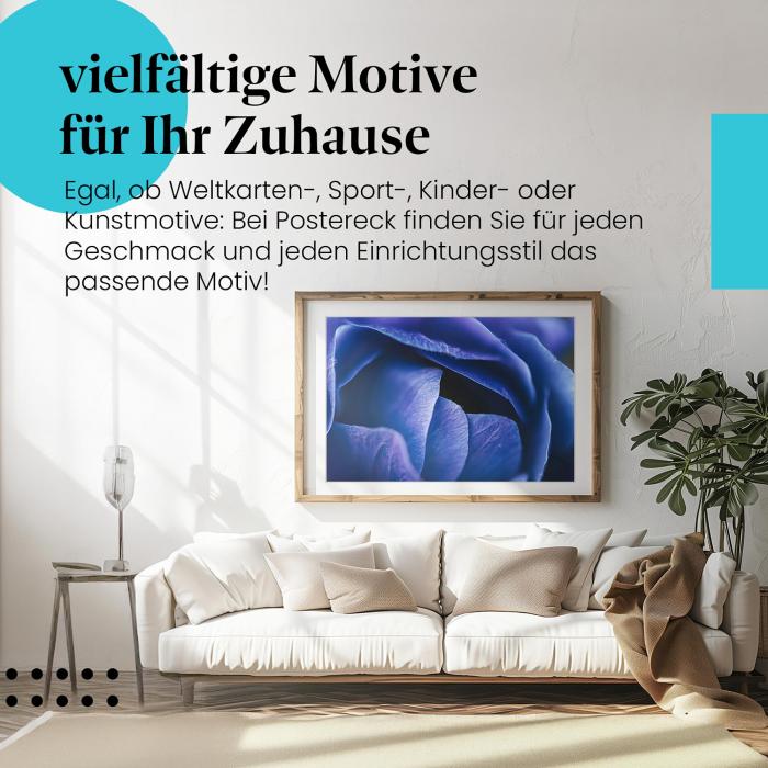 Leinwandbild "Blaue Blüte": Nahaufnahme, Farbnuancen - faszinierende Details.