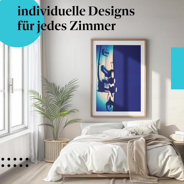 Schlafzimmer Deko: Blues mit "E-Gitarre" Poster