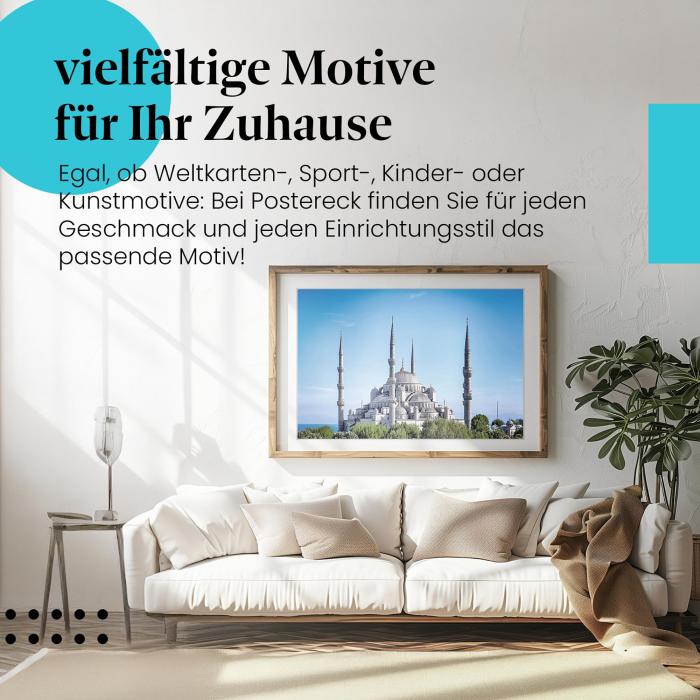 Dieses Leinwandbild mit der Blauen Moschee ist ein Hingucker und versprüht orientalisches Flair.