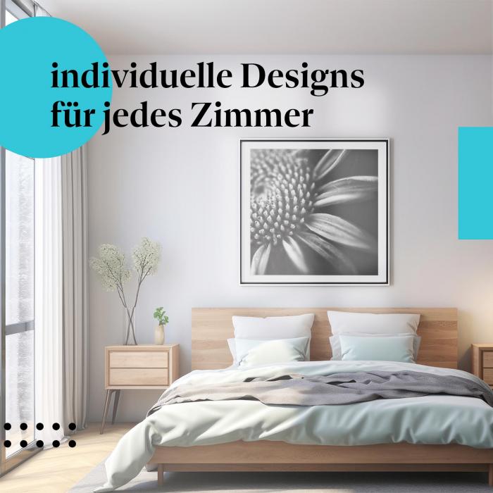 Schlafzimmer Deko: Stilvolles Schlafzimmer mit "Blume" Poster. Kunstvolle Wanddeko für Naturliebhaber.