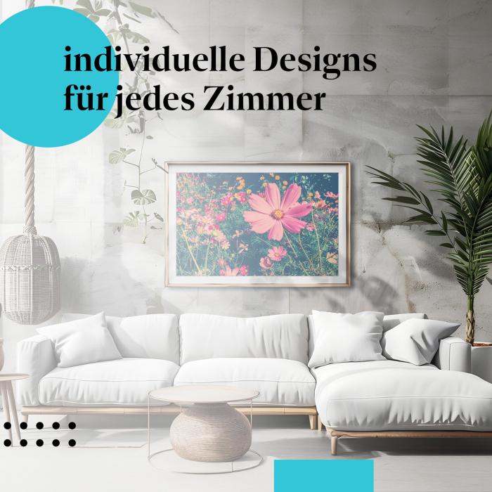 Schlafzimmer Deko: "Blumenwiese" Poster - Sommerliche Farbenpracht für Ihr Zuhause.