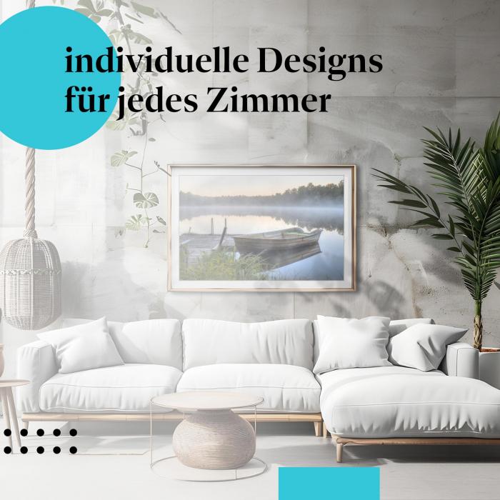 Schlafzimmer Deko: Ruhe mit "Boot im Nebel" Poster