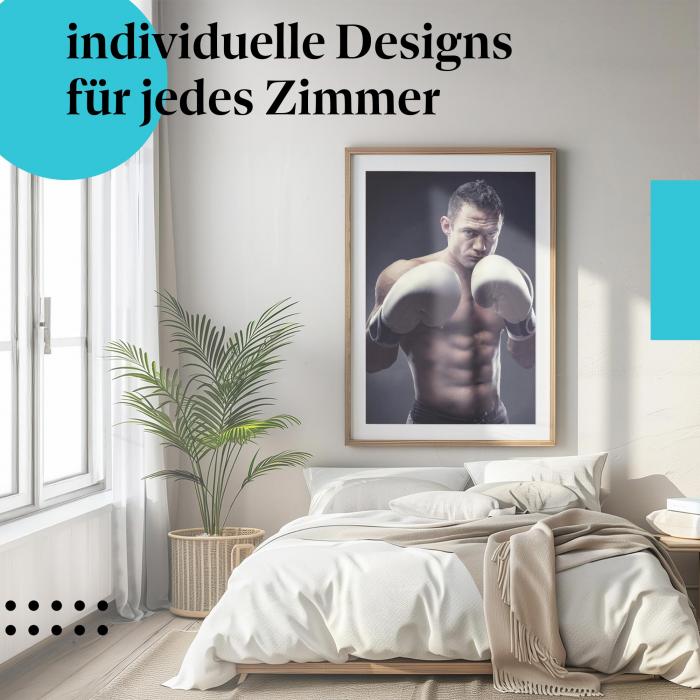 Schlafzimmer Deko: "Boxen" Poster: Adrenalin & Kampfgeist für Ihre Wand.