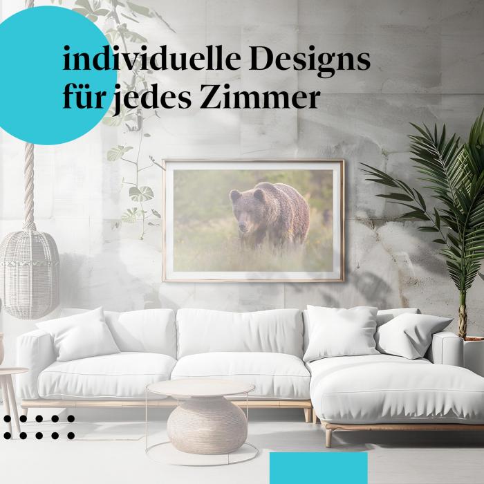 Schlafzimmer Deko: "Braunbär" Poster - Kraft & Majestät für Ihr Wohnzimmer.