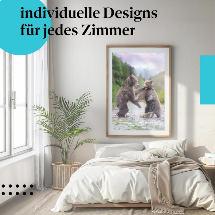 Schlafzimmer Deko: "Braunbären" Poster: Faszinierende Momente aus der Tierwelt.