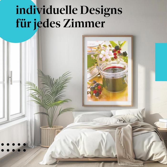 Schlafzimmer Deko: "Brombeeren" Poster: Sommerliche Früchte & süße Verführung.