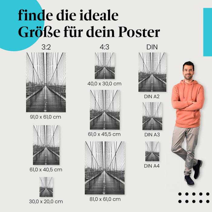 Brooklyn Bridge, Poster: New York, Architektur, geometrisch.