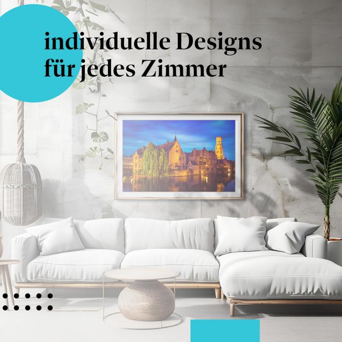 Schlafzimmer Deko: "Brügge" Poster: Das Venedig des Nordens als romantisches Motiv über Ihrem Bett.