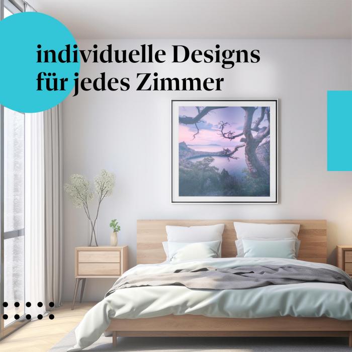 Schlafzimmer Deko: "Sonnenuntergang & Meer" Poster: Traumhafte Stimmung - perfekt fürs Schlafzimmer.