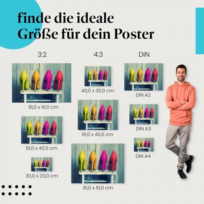 Bunte High Heels Poster: Mode Poster - jetzt Poster bestellen!