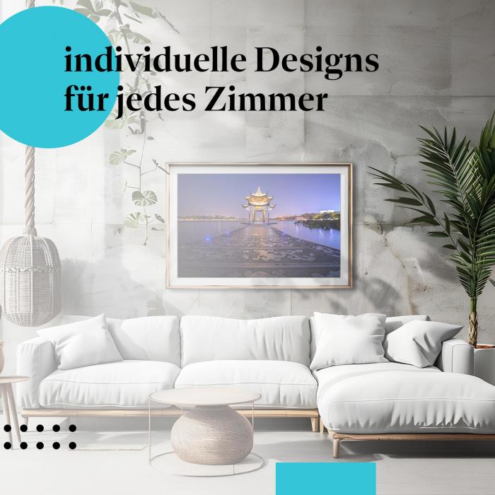 Schlafzimmer Deko: "Chinesischer Pavillon" Poster - Ein Hauch von Asien - perfekt fürs Schlafzimmer.