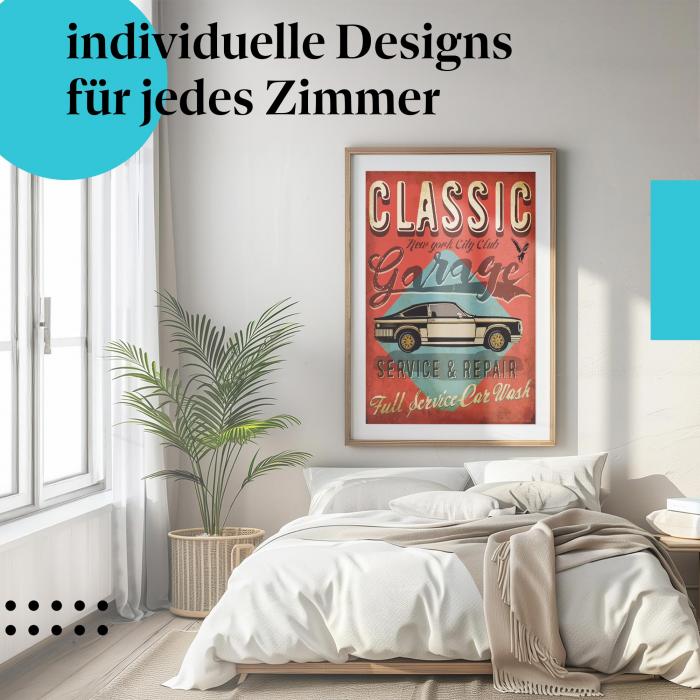 Poster "Classic Garage" - für alle, die Oldtimer und Werkstätten lieben!