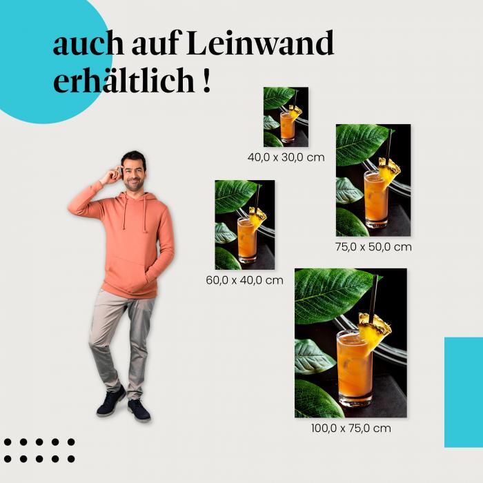 Cocktail: Leinwandbild. Ananas, tropisch.