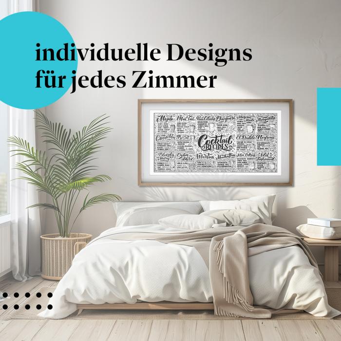 Schlafzimmer Deko: "Cocktails" Poster - Für alle, die gerne Cocktails mixen & genießen.