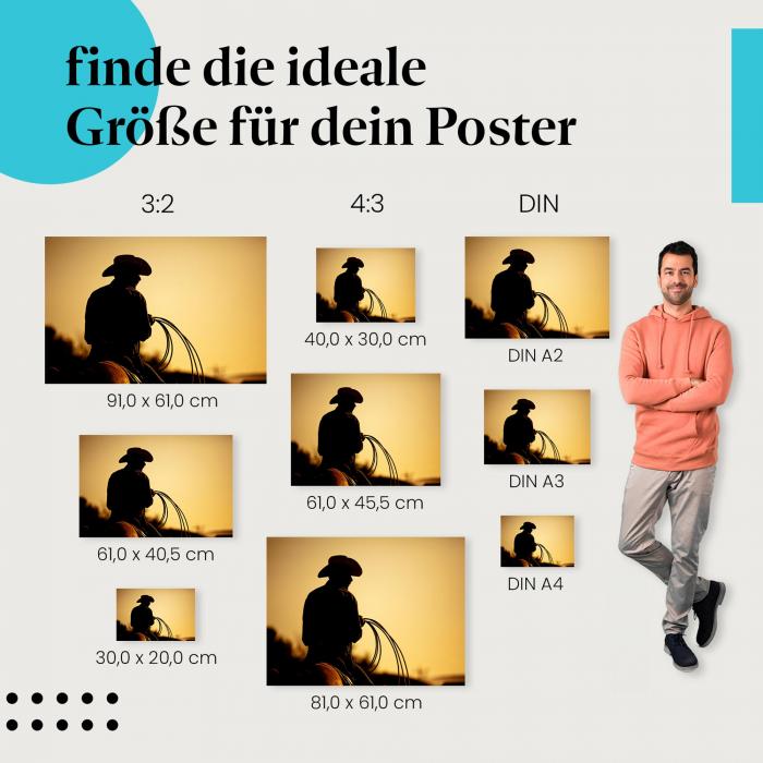 Cowboy Poster: Wilder Westen - finde die passende Größe!