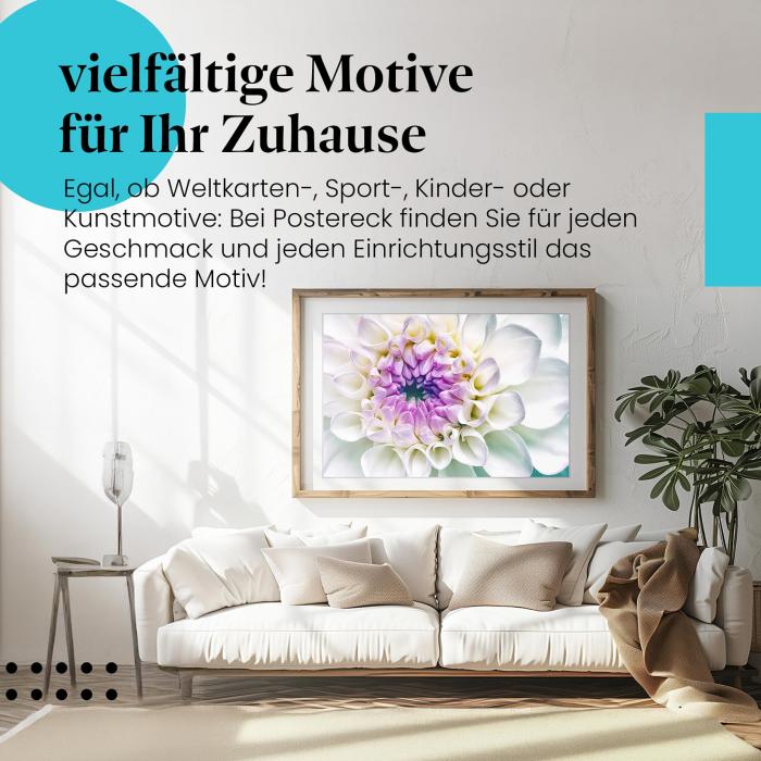 "Dahlienblüte": Poster - Makroaufnahme, perfekte Schönheit.